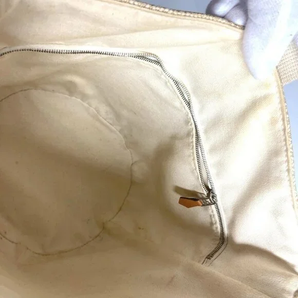 HERMES Saksaw PM Saksaw PM Bag Tote Bag Hand Bag Canvas Beige